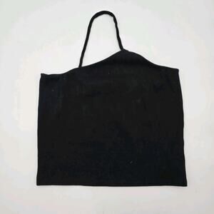 By Anthropologie Top Womens Medium Black Tank Ribbed Cropped One Shoulder